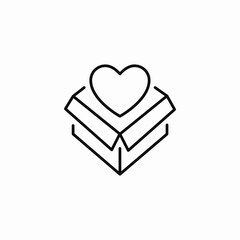 heart gift box icon sign vector