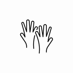 helping hands together icon sign vector