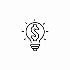 idea money bulb icon sign vector