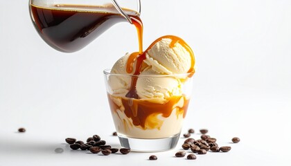 Classic Affogato with Vanilla Ice Cream and Hot Espresso