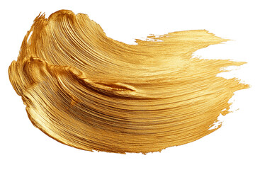 Curved Gold Transparent Isolated Paint Stroke A Textured And Shiny Metallic Abstract Brushstroke