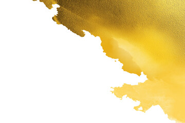 Gold Transparent Isolated Watercolor Texture Corner A Golden Transparent Isolated Paint Wash Element