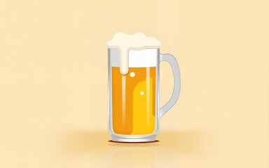 Modern Minimalistic Poster for International Beer Day - Golden Beer Concept Design for Print, Card, Poster. High quality