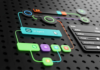 Futuristic holographic user interface design concept