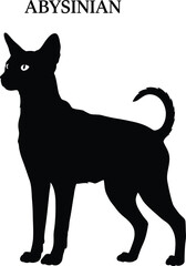 Striking Abyssinian Cat Silhouette Vector Art, Isolated Minimalist Feline Design, Perfect for Pet-Related Projects, Logos, and Animal Graphics.