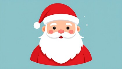 Cartoon Santa face, cheerful expression
