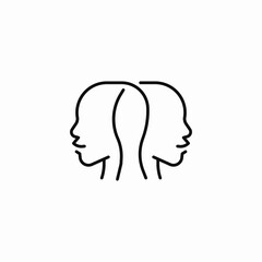 two face profiles icon sign vector