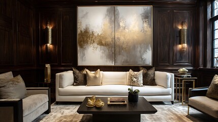 modern living room with beautiful luxury floor,,beautiful table, painting,and light