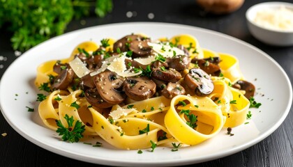 Creamy Mushroom Fettuccine Pasta