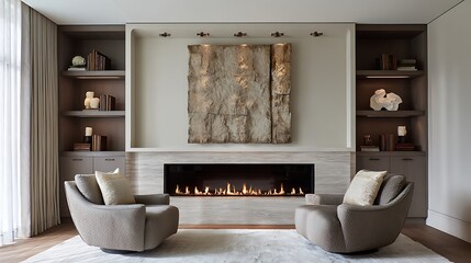 living room with fireplace