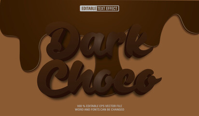 Editable 3d text style effect - Dark Chocolate text effect Template