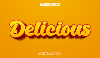 Editable 3d text style effect - Delicious text effect Template