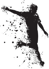 Fototapeta premium Footballer silhouette with Splatter Style