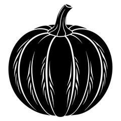 Vector art of black and white pumpkin illustration isolated on white background for autumn season
