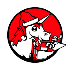 Unicorn Christmas Santa Claus Gifts Present Hat