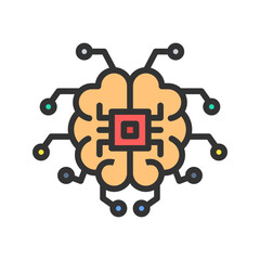 Circuit brain icon vector image. Suitable for mobile apps, web apps and print media.