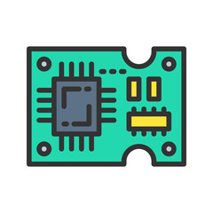 Circuit board icon vector image. Suitable for mobile apps, web apps and print media.