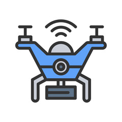 Drone icon vector image. Suitable for mobile apps, web apps and print media.
