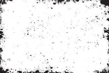 Grunge Ink Splatter Border | Black and White Grunge Frame Texture for Artistic Backgrounds