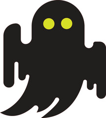 Spooky and Playful Collection of Five Happy White Ghosts Floating on a Black Background for Halloween Decorations and Festivities.