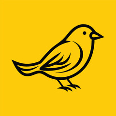 Minimal Canary and Sparrow Bird Logo Silhouettes Clean Vector Icons for Branding and Nature Design