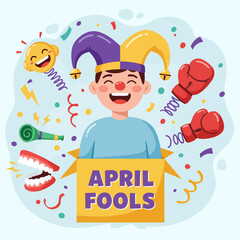 Celebrate april fools day, vector design illustration