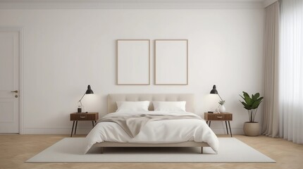 Blank poster in bedroom 