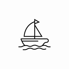 sailboat ocean water icon sign vector