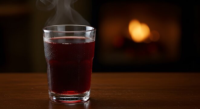 Cup with hot wine, traditional brazilian drink for junine fairs