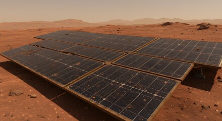 Solar panels on mars
