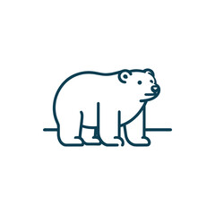 Illustration of a standing polar bear on a snowy terrain, showcasing wildlife in a natural habitat