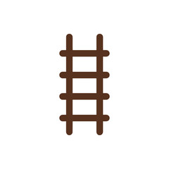 Simple brown ladder illustration on a white background, suitable for various design projects