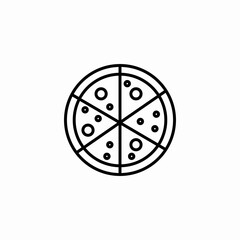 whole round pizza icon sign vector