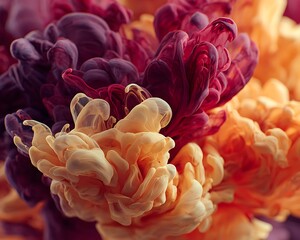 Colorful ink swirling in water creates an abstract