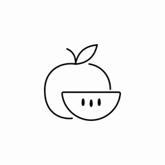 apple with slice icon sign vector