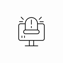 alert monitor screen icon sign vector