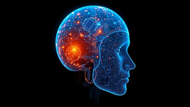Digital AI Head with Neural Network