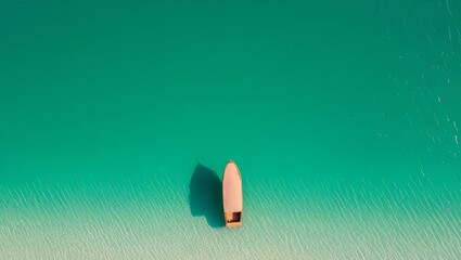 Surfer on a stand up paddleboard in clear turquoise water