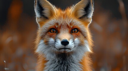 Obraz premium Curious and attentive fox with vibrant inquisitive wonder