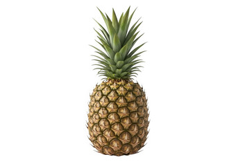 Fototapeta premium A fresh and ripe pineapple isolated on transparent background is ready to eat