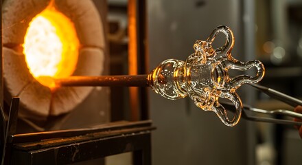 Glassblowing process, a technique for making glass objects