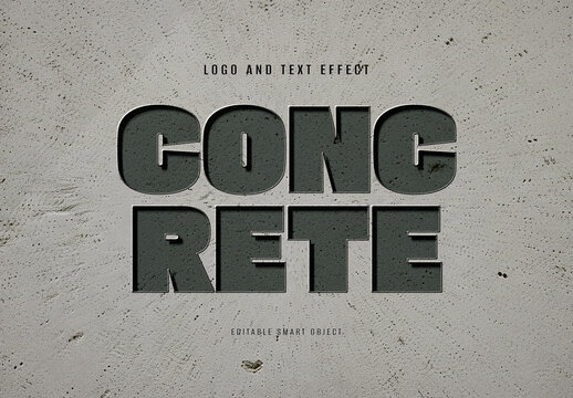 Industrial Concrete Logo and Text Effect Mockup