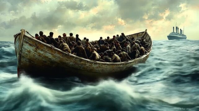 Titanic Lifeboat Ocean Escape.