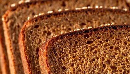 Close-up slices of brown bread