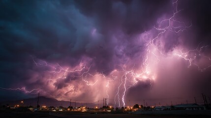 Fototapeta premium Storms Hammer, Electric Power, Purple Rain .