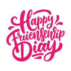 Happy Friendship Day in geometric red typography