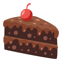 This Chocolate cake illustration is suitable for Sweet Foods, Chocolate Lovers, Dessert Lovers, etc.