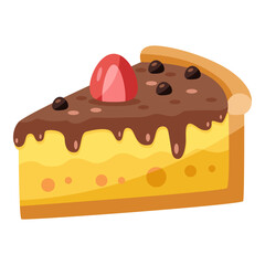 This Chocolate cheesecake illustration is suitable for Sweet Foods, Chocolate Lovers, Dessert Lovers, etc.