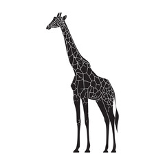 Naklejka premium Giraffe Silhouette with Abstract Pattern Wildlife Animal Vector Illustration