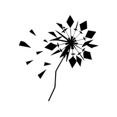 Detailed Dandelion Illustrated In Broken Crystal Shards St Symbol Element